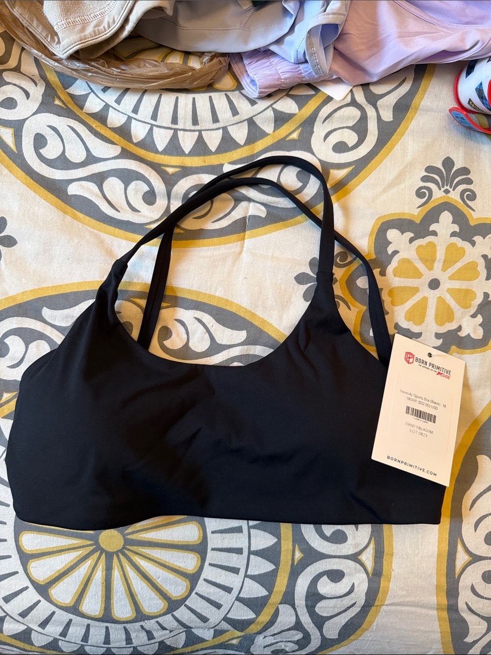 Born Primitive Black Double-Strap Sports Bra- NWT size Medium